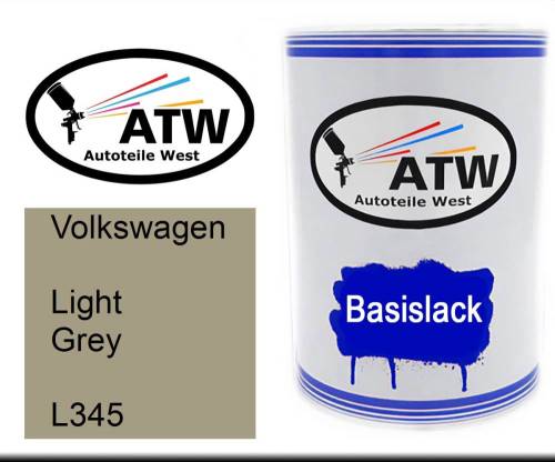 Volkswagen, Light Grey, L345: 500ml Lackdose, von ATW Autoteile West.